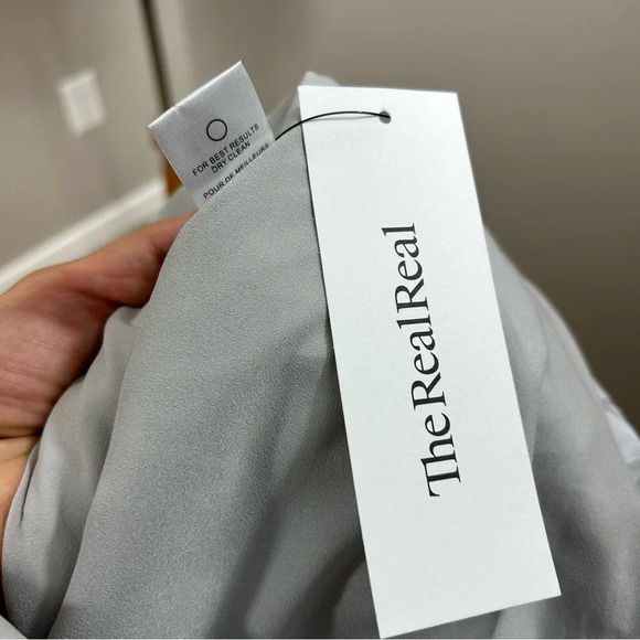 Halston haritage pre-owned short sleeve fitted silver lehtg gray dress - Picture 4 of 12